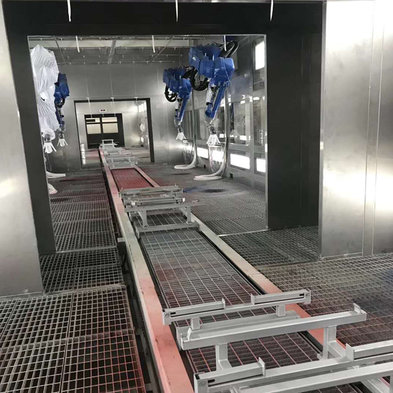 Linea di verniciatura per carrozzeria di camion cisterna per cereali