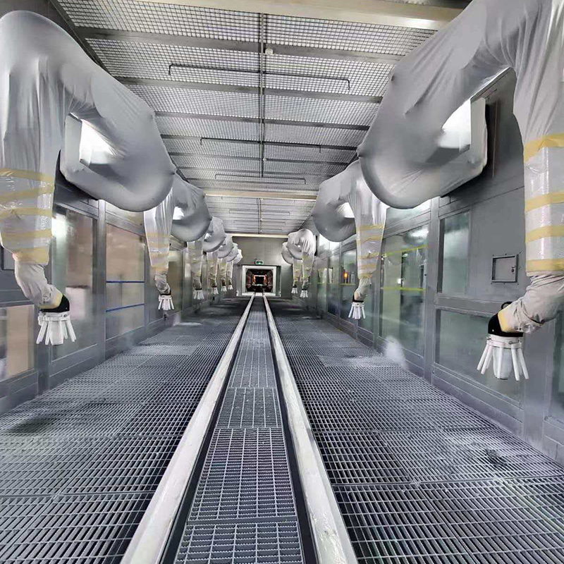 Linea di verniciatura a spruzzo per motori