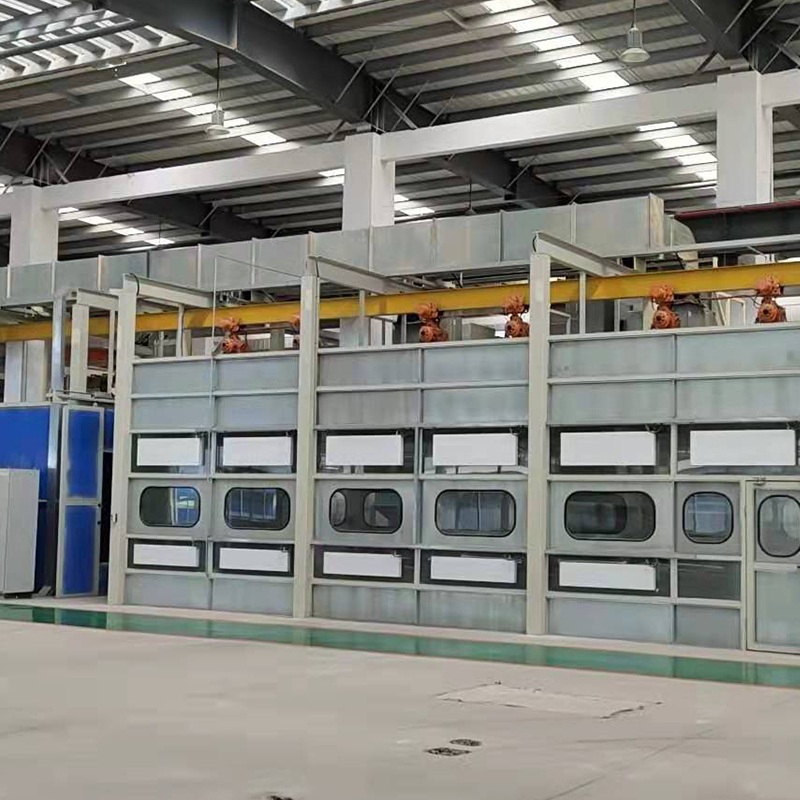 Linea di verniciatura a spruzzo per motori
