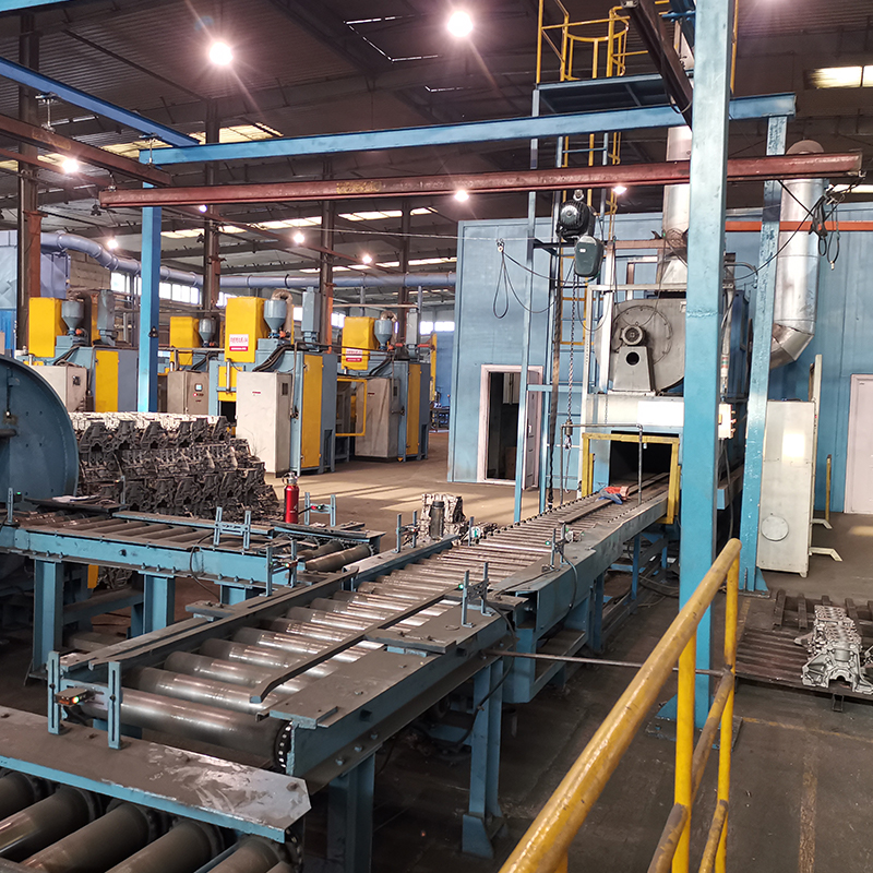 Linea di verniciatura a spruzzo per carcasse motori